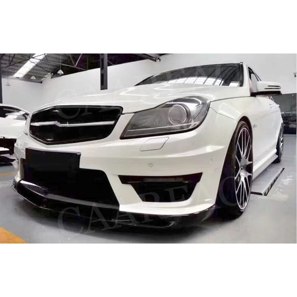 Передний спойлер для W204 из углеродного волокна разветвители щитки Mecedes Benz C Class C63