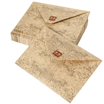 

10/5 Pcs Vintage Kraft Envelope Postcards Greeting Card Cover Brown Kraft Envelopes Stationery Zakka School Supplies