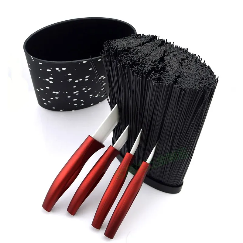 16X22 см овальной формы пластиковый универсальный держатель ножа для ножа с черной нейлоновой вставкой, подставка для кухонных ножей