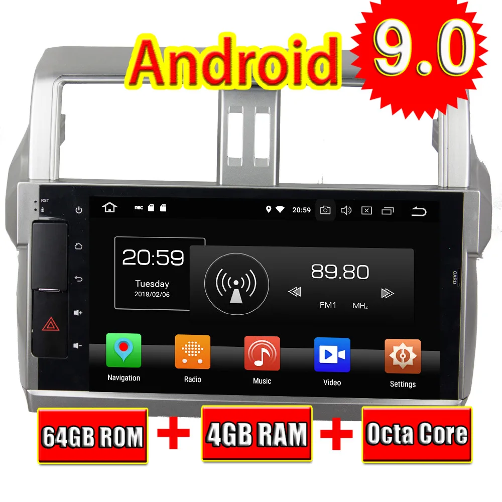  Topnavi Octa Core Android 9.0 Car Multimedia Player For Toyota PRADO 2014-2015 Audio Radio Stereo 2