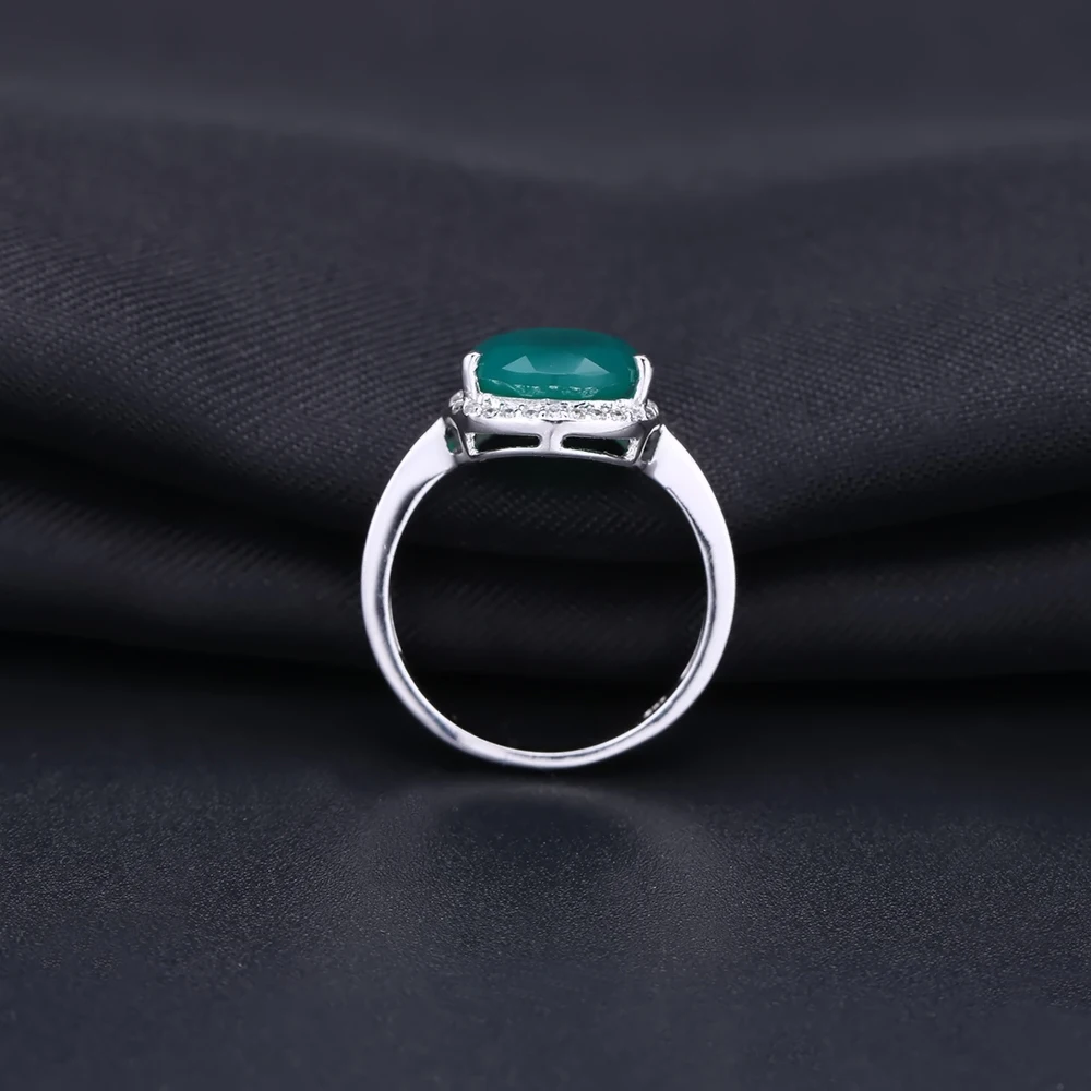 Женское кольцо из серебра 925 пробы с зеленым агатом|fine jewelry|gemstone jewelryjewelry engagement ring |