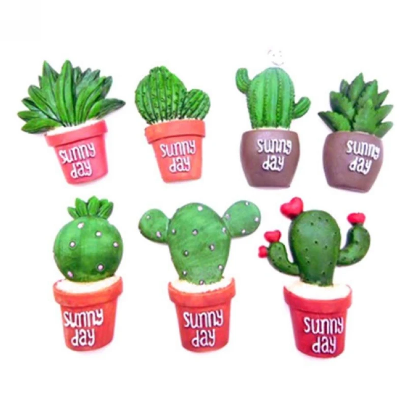 1pc x Plants Cactus Flower Removable Fridge Magnet Sticker Home Kitchen Decor Ornament