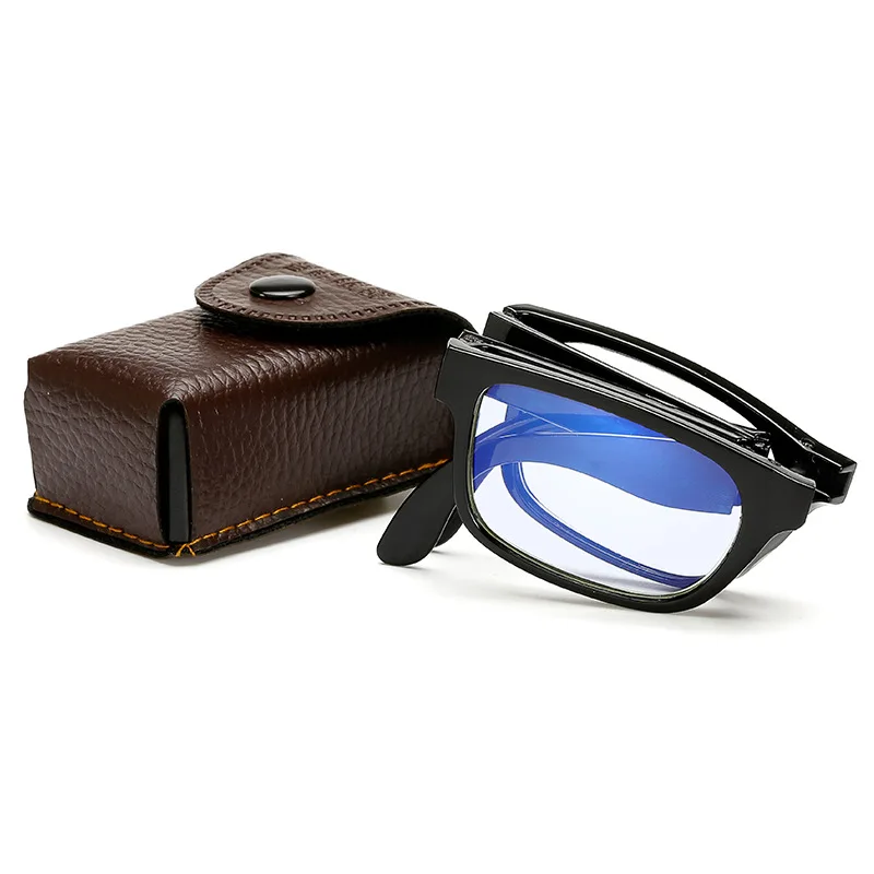 Унисекс складной Анти-синий светильник очки для чтения складной прицел увеличительные защитные очки диоптрий+ 1,0~ 4,0 дальнозоркости очки полная оправа