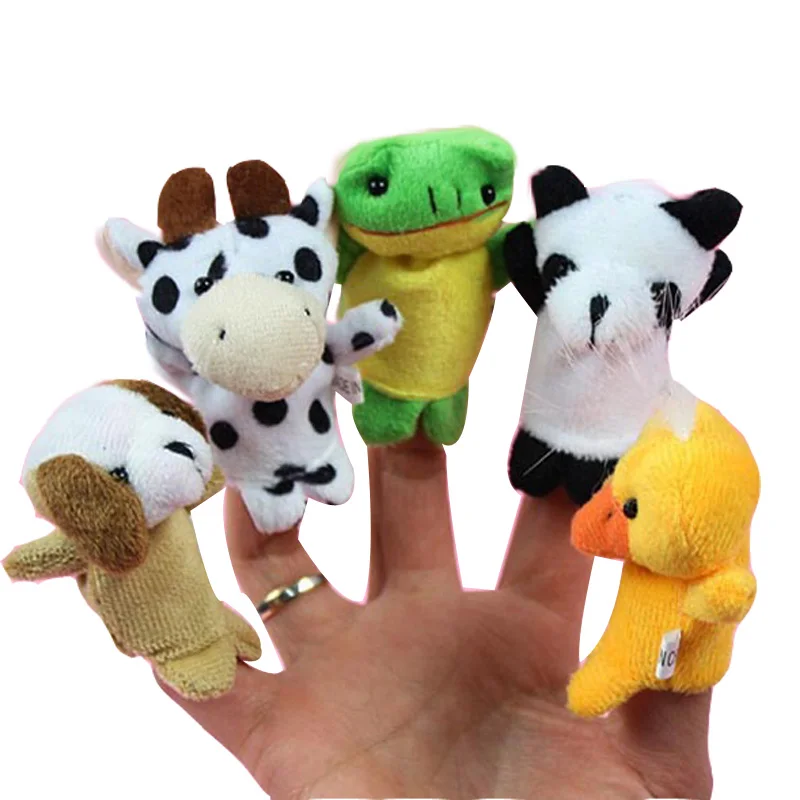 10 шт./компл. мультфильм животных Finger кукол детские плюшевые игрушки для детей животных пальцем кукольный Детские Дети Плюшевые игрушки