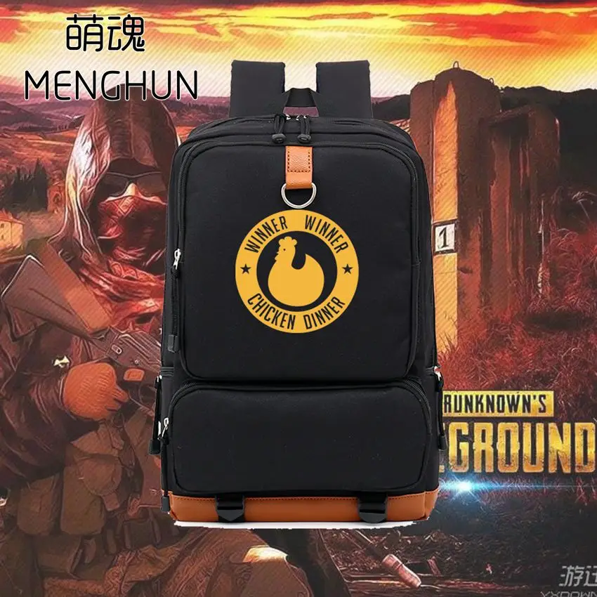 PUBG backpack WINNER WINNER CHICKEN DINNER printing black high capacity