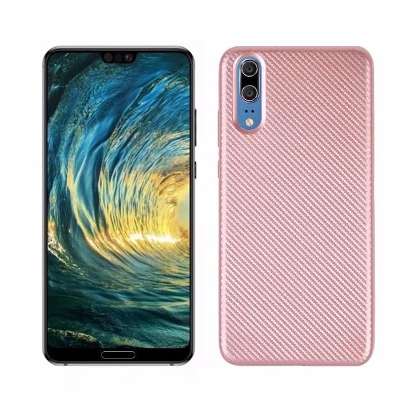 For Huawei P20 5.8&quot Case Carbon Fiber P 20 /P20 Hard TPU Back Soft Rubber Silicone Phone Cover |