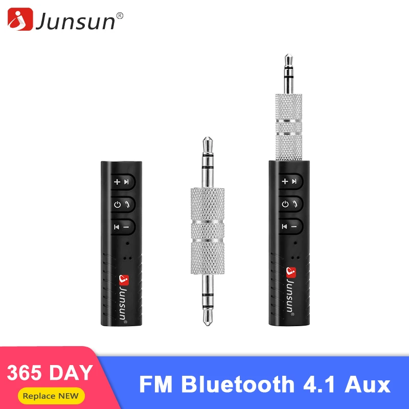 

Junsun Car Bluetooth AUX Universal 3.5mm jack Bluetooth Kit Audio Adapter FM Transmitter Handsfree Phone Call Music Receiver