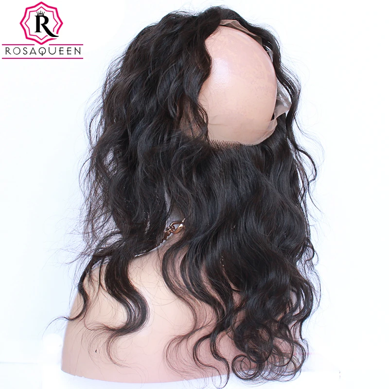 

360 Lace Frontal Closure Body Wave Brazilian Non-remy Hair Natural Black Color 100% Human Hair Rosa Queen