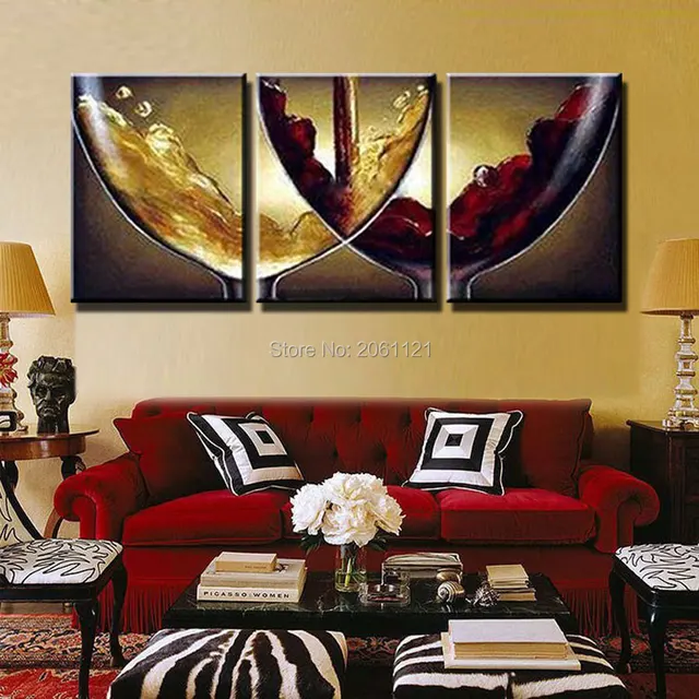 Cool canvas painting ideas for kitchens Hand Paint Ideas Kitchen Decorative Oil Paintings On Canvas Wine And Champagne Wineglass Picture Wall Decoration Art Flowers Famous Artists Decor Paintingdecorative Painting Walls Aliexpress