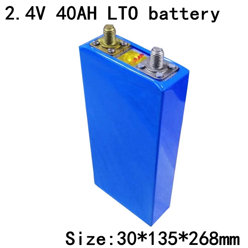 5PCS 6 Minutes Fast Charge Lithium Titanate Battery 2.4V 40AH LTO Baterie 2.3v 40Ah for Diy 36v Bike Energy Storage Boat Camper