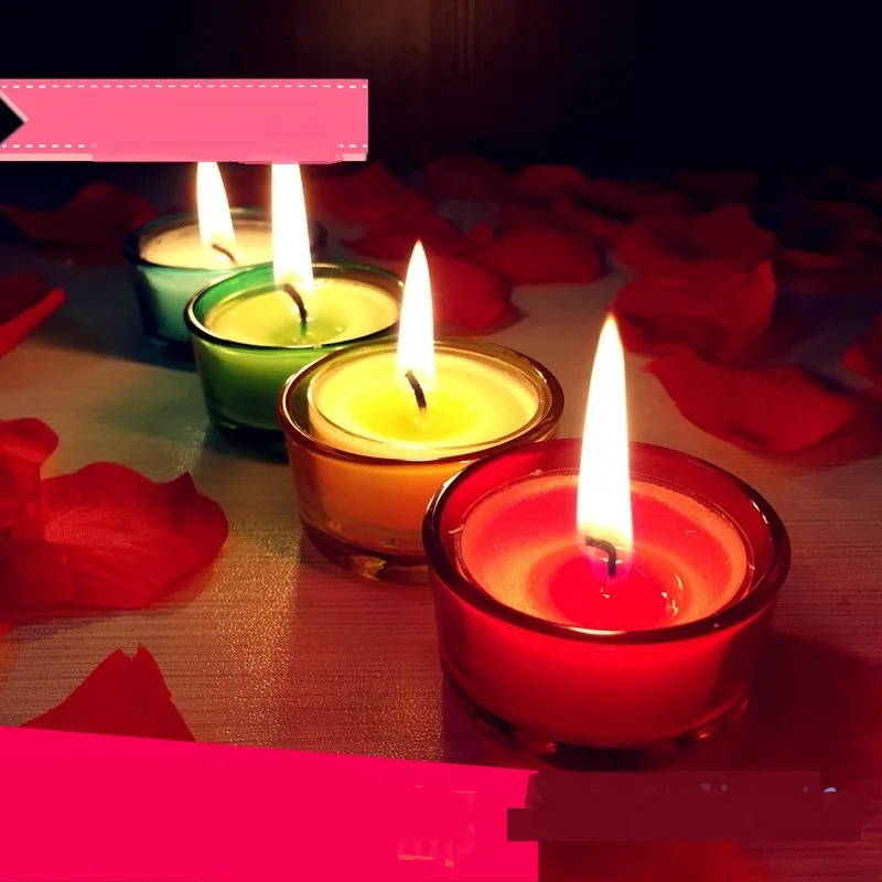 

Retro Candlestick Candle Holders Furnishing Valentine's Day Colorful Candlelight Glass Holders DIY Dinner Wedding Decorations