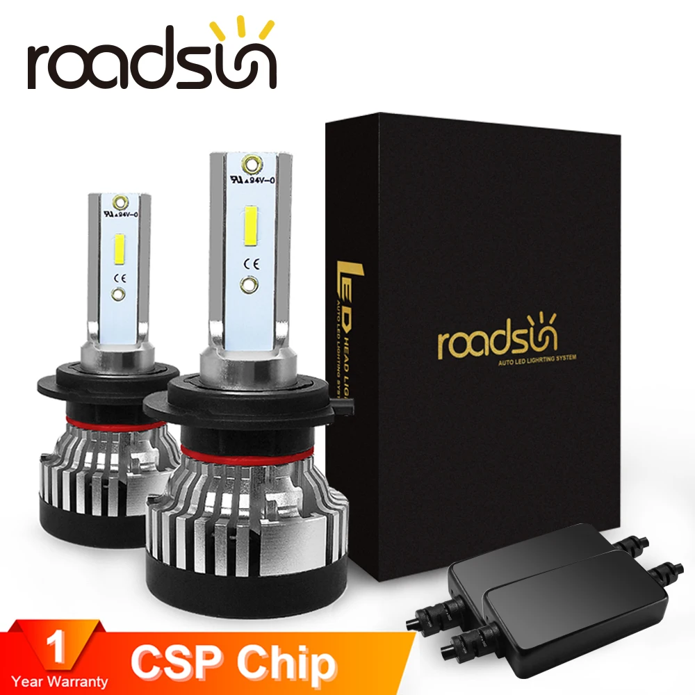 

Roadsun Headlight LED Bulb H4 Led H7 Headlight Light CSP Chip H11 Automotive 9005 9006 HB4 10000LM 12V 24V Car Auto Lamps