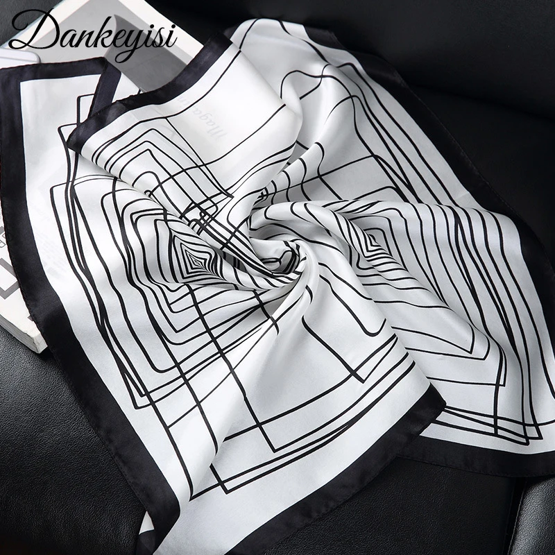 DANKEYISI 2017 modni svileni šal moški kvadrat Luksuzni moški šal blagovne znamke dizajnerski tisk cvetni šali Bufanda Hombre 50 * 50