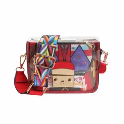 2019 SpringTrendy конфеты цвета прозрачный сумки на плечо девушки широкий Crossbody ремень силиконовые мини-сумки для женщин сумка молодых для