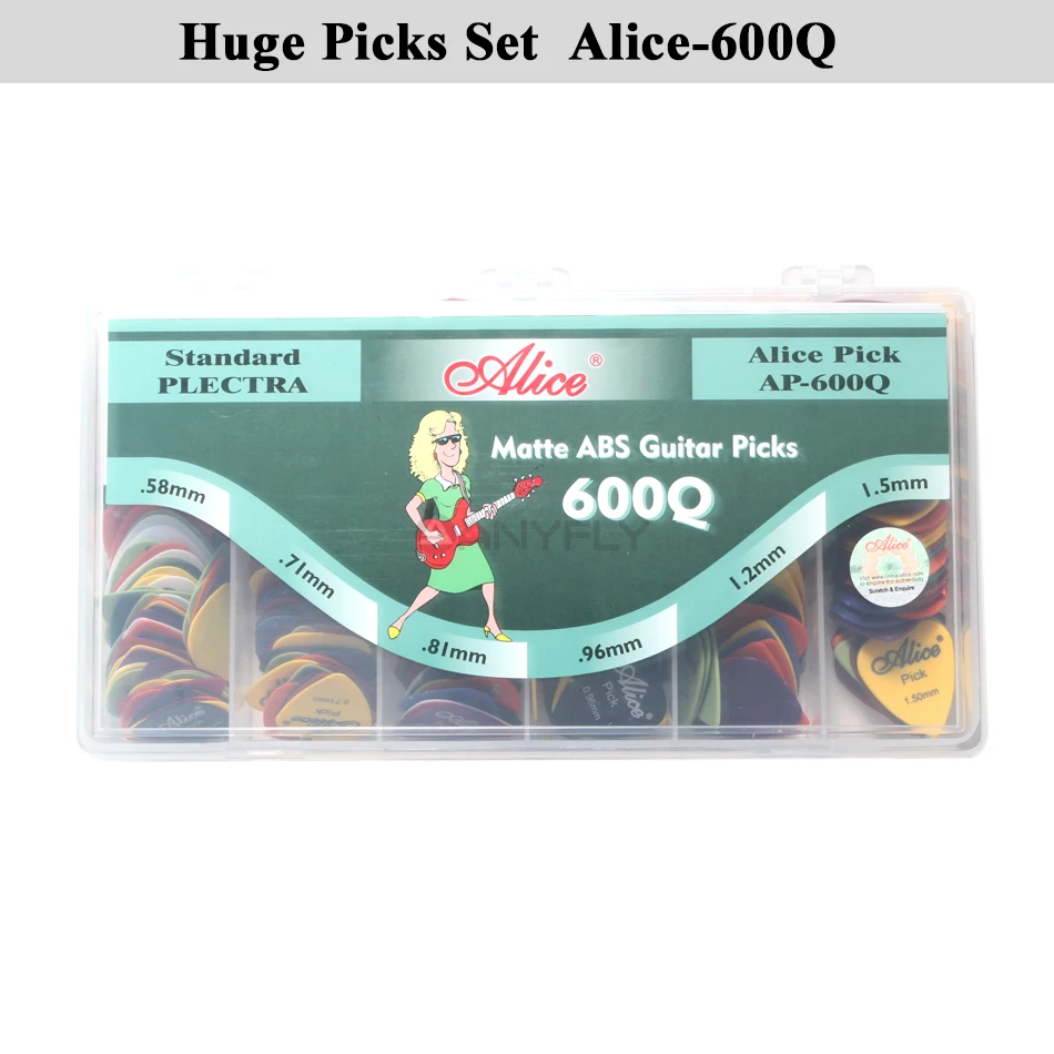 US $23.24 600pcs Alice AP600Q Acoustic Electric Guitar Picks Matte ABS Antiskid Plectrum Picks Assorted Color and Thickness Wholesale