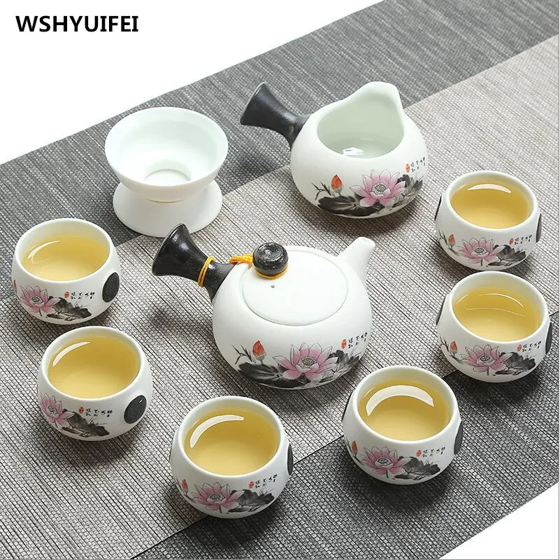 

New jingdezhen exquisite ceramic teapot kettles tea cup porcelain chinese kung fu tea set drink ware