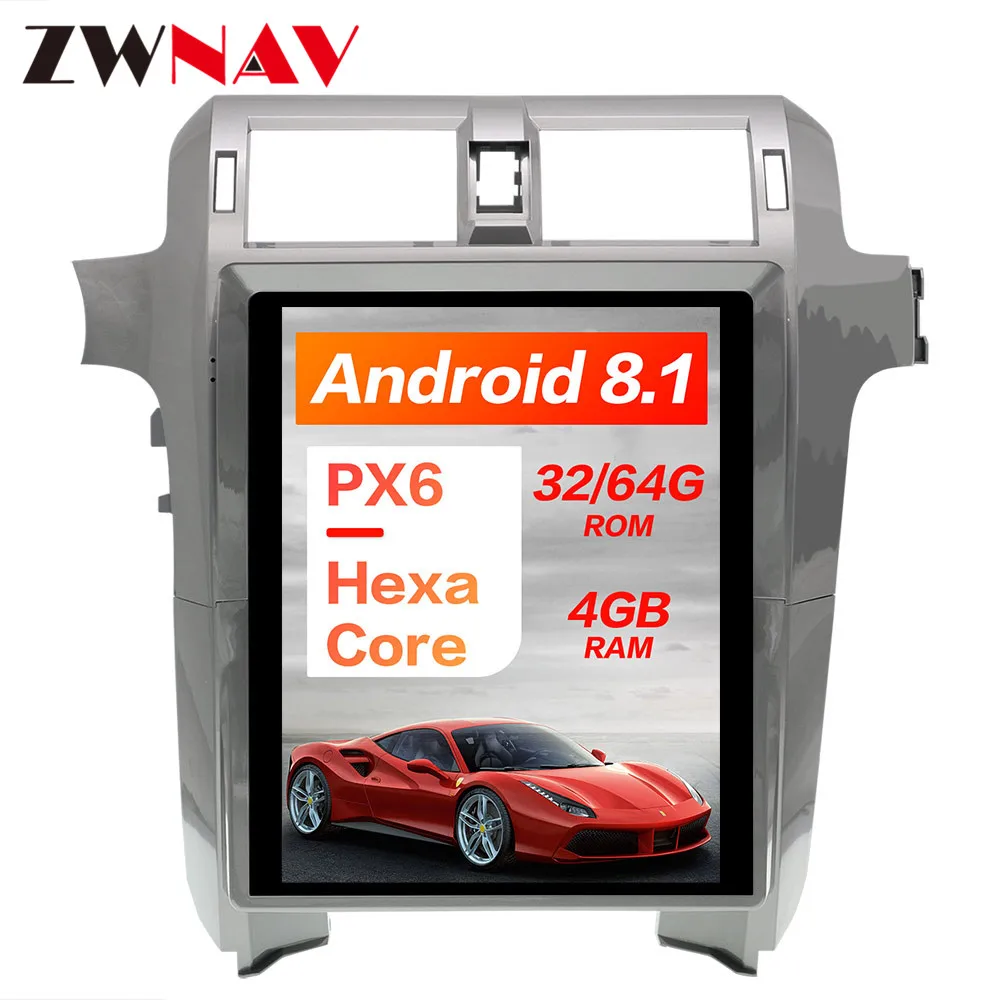 Excellent PX6 4GB RAM Tesla style Android 8.1 Car GPS Navigation For Lexus GX400 GX460 head unit multimedia radio tape recorder autostereo 5