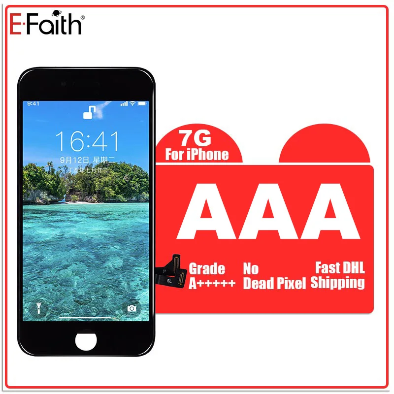 7G Black AAA 5 шт./лот ЖК-дисплей без битых пикселей для iPhone 7 7G 7P 7Plus ЖК-дисплей с сенсорным экраном в сборе и хорошим 3D сенсорным DHL - Цвет: 7G Black AAA