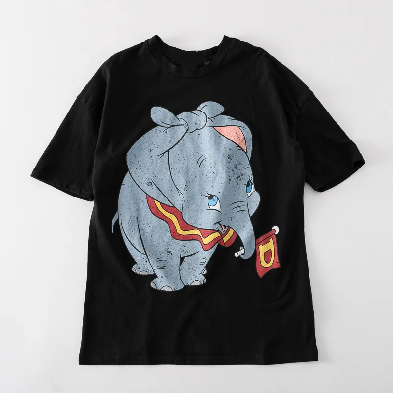 

Cotton Black 2019Ear knotted Dumbo T-shirt short sleeve