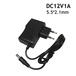 1 шт 12V1A Новый AC 100 V-240 V конвертер адаптер питания DC 12 V 1A 1000mA Питание ЕС AU США Великобритания Plug DC 5,5 мм x 2,1 мм Бесплатная доставка