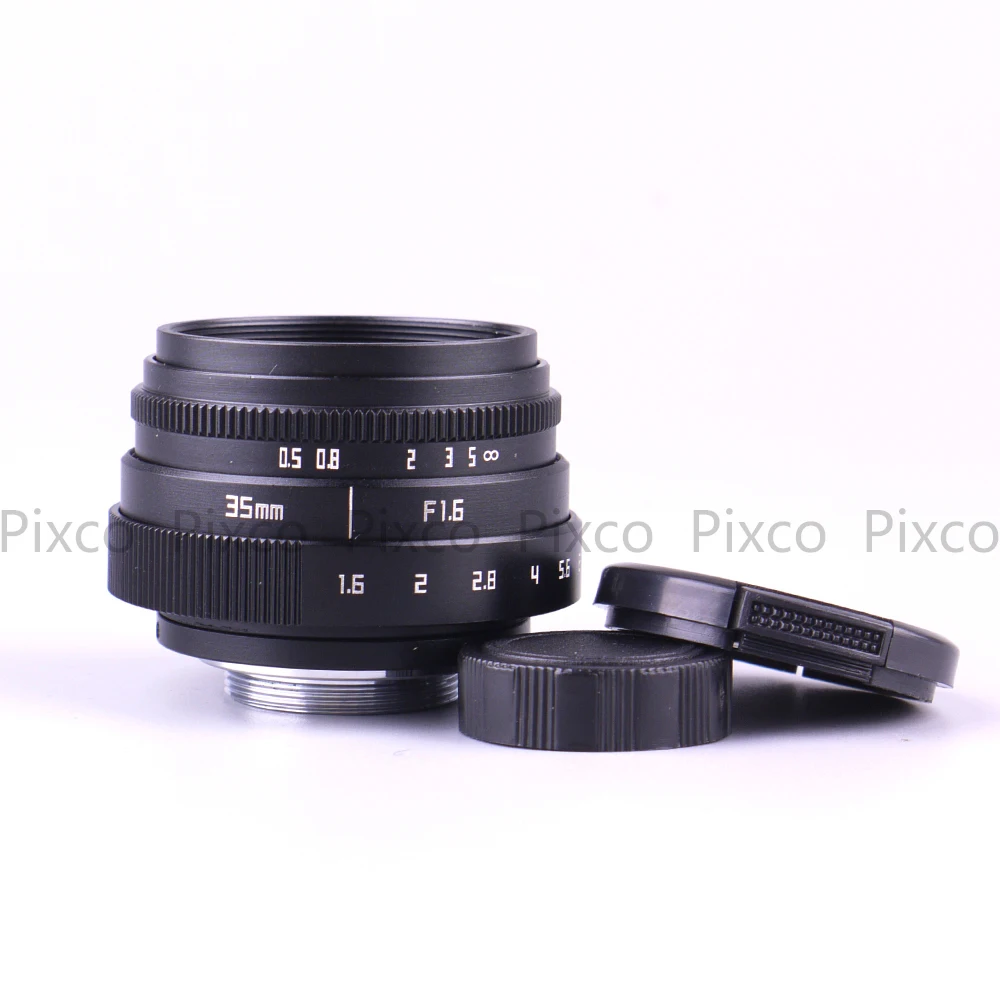 Мини 35 мм f/1,6 APS-C ТВ Объектив+ бленда+ макрокольцо+ Адаптер C для камеры для Nikon1/M4/3/для Pentax Q/Nex/Fuji/для eos