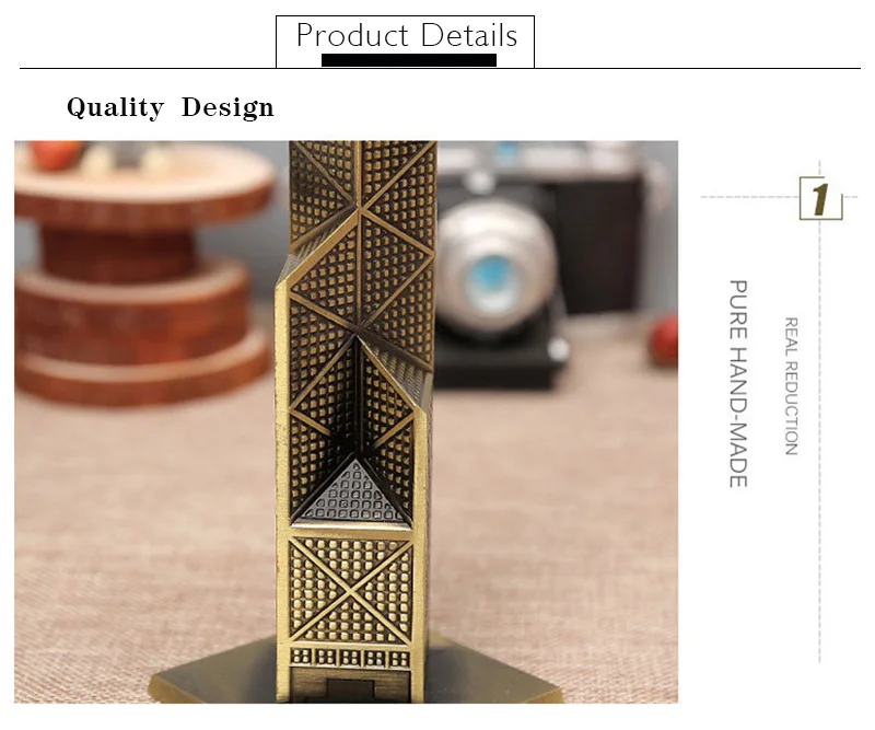 Элегантные строительные фигурки, металлические ремесленные банки, Китайская Башня, Металлическая Башня, подарок, декоративная статуэтка, офисный декор, ремесла