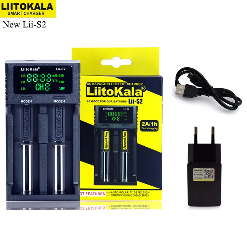 Умное устройство для зарядки никель-металлогидридных аккумуляторов от компании LiitoKala: Lii-S6 Lii-PD4 Lii-500 Батарея Зарядное устройство 18650 6-слот проигрывателя-полярности для обнаружения 18650 26650 21700 32650 AA AAA батареи - Цвет: Lii-S2 Full