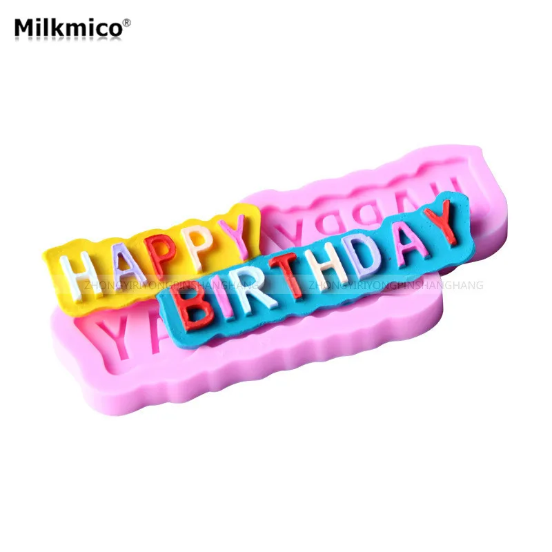 Milkmico Happy Birthday Theme Silicon Mold Kids Baby Birthday Party