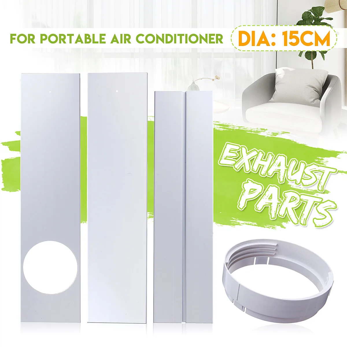 

15cm Window Air Exhaust Hose Adaptor Connectors Plate Lock Sealing For Portable Mobile Air Conditioners Air-Conditioning Units