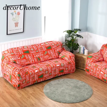 

Christmas Elk Snowflake Thick Sofa-slipcovers Tight Wrap All-inclusive Slip-resistant Elastic Cubre Sofa Towel Corner Sofa Cover
