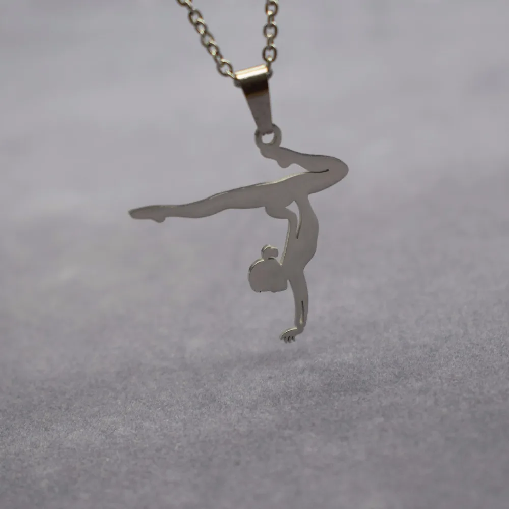 New Gymnastic Necklace Trendy Stainless Steel Ballet Dance Pendant