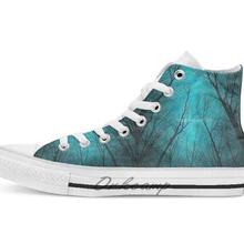 Выдержать тьма(ночные деревья силуэт абстрактный 2) дизайн дышащий Повседневный высокий Топ на шнуровке холщовая обувь кеды