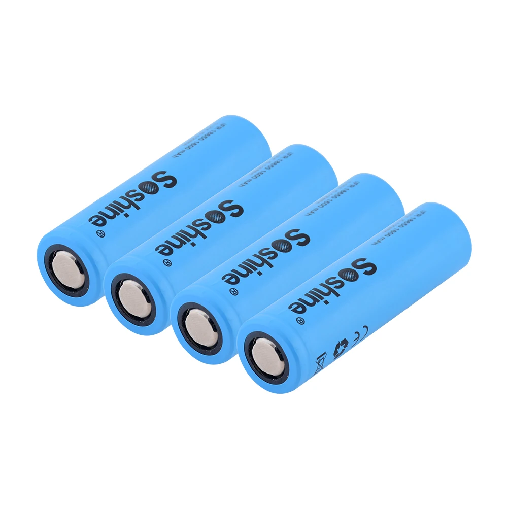 Soshine LiFePO4 18650 аккумуляторная батарея 3,2 V 1600mAh запасная батарея безопасные батареи для промышленного использования для фонариков