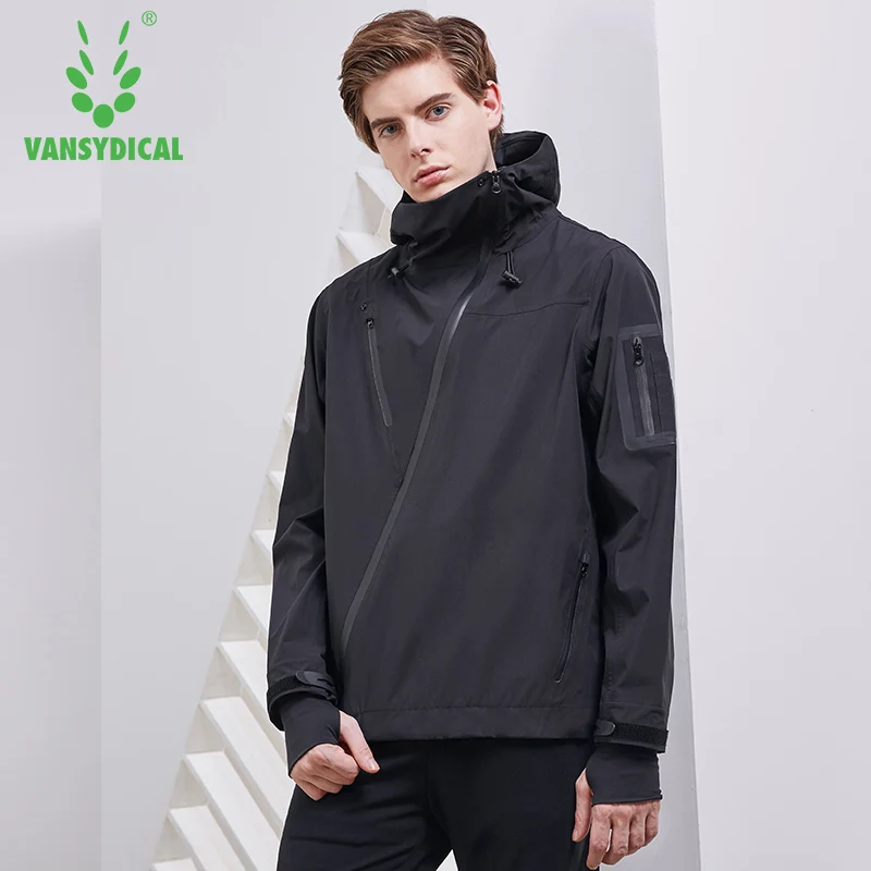 Vansydical спортивные куртки осень зима Для мужчин с капюшоном и защитой от ветра