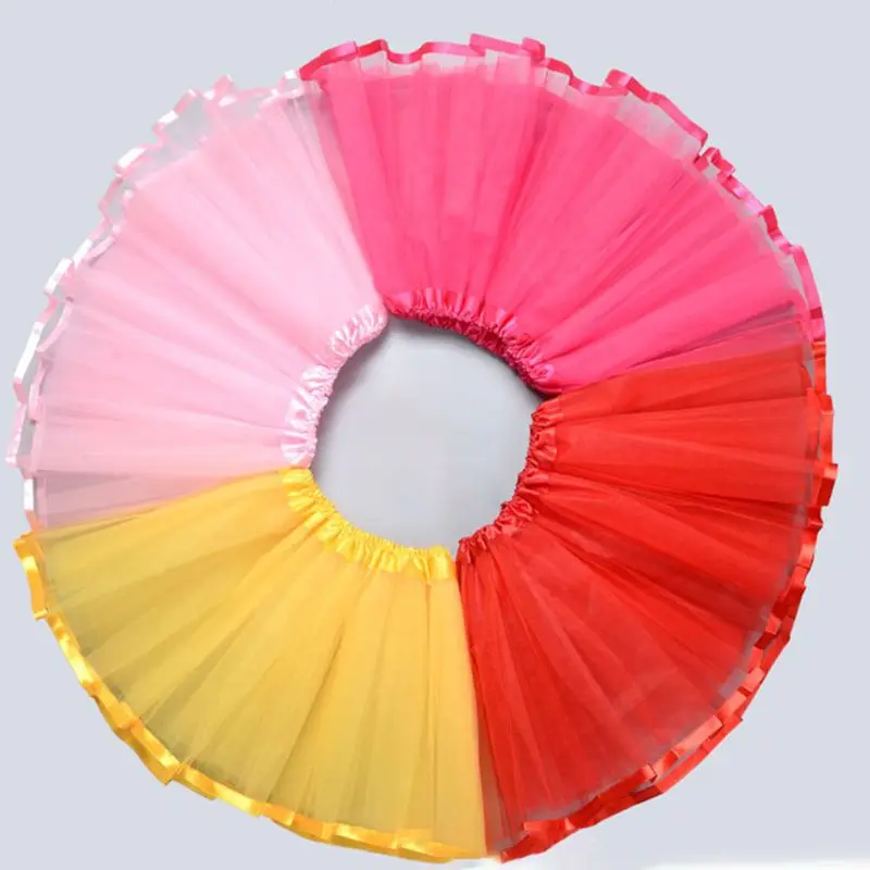 

Children Toddler Three Layers Tutu Skirt Ballet Dance Costume Elastic Waist Mini Dress Party Petticoat Underskirt 3-8T