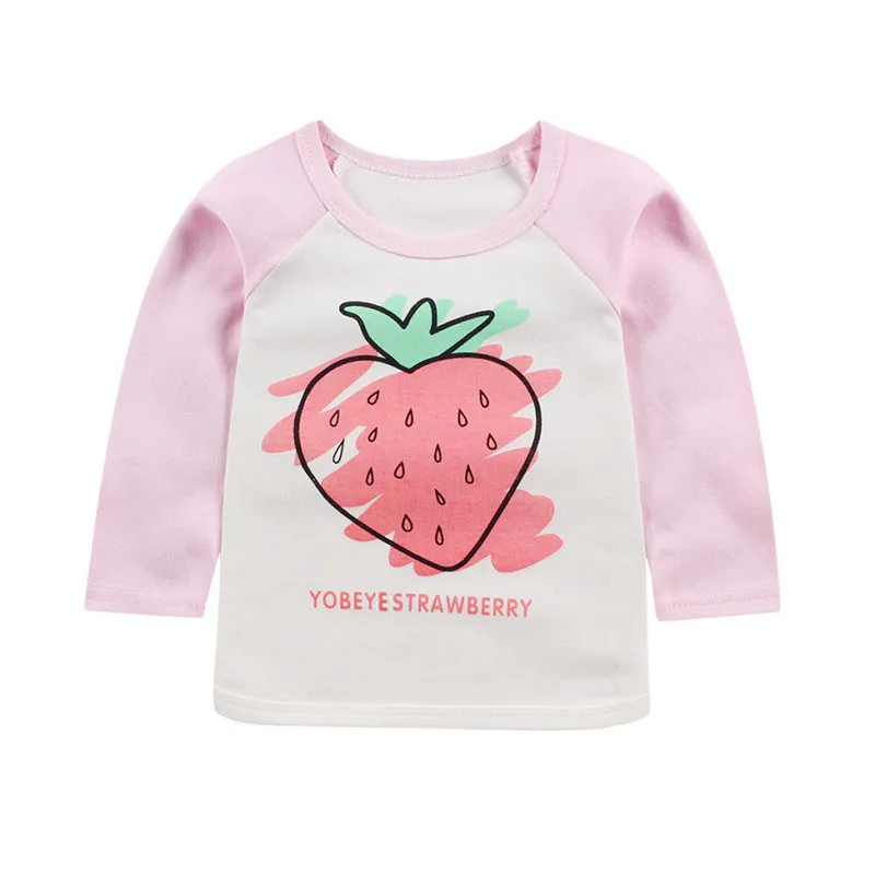 Uniniyun Cartoon Strawberry Baby Kids Boy's Long Sleeve T Shirt Spring