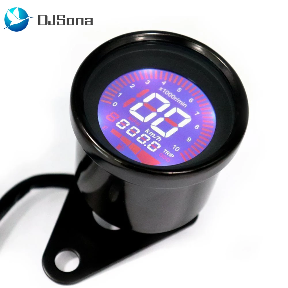 

7 Colors Backlight LCD Digital Motorcycle Speedometer Tachometer Odometer Oil Level Gauge Motorcycle Accessories Instruments New