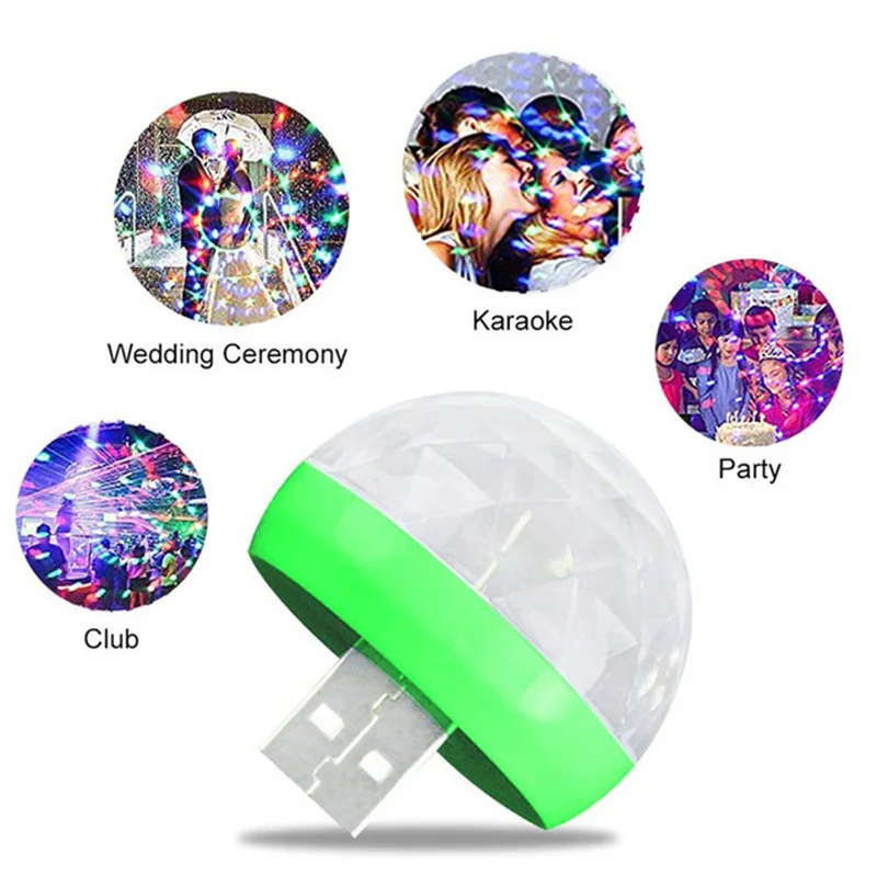 

2018 LED Car USB Atmosphere Light DJ RGB Mini Colorful Music Sound Lamp for USB-C Phone Surface Enjoy Football Match Free Ship