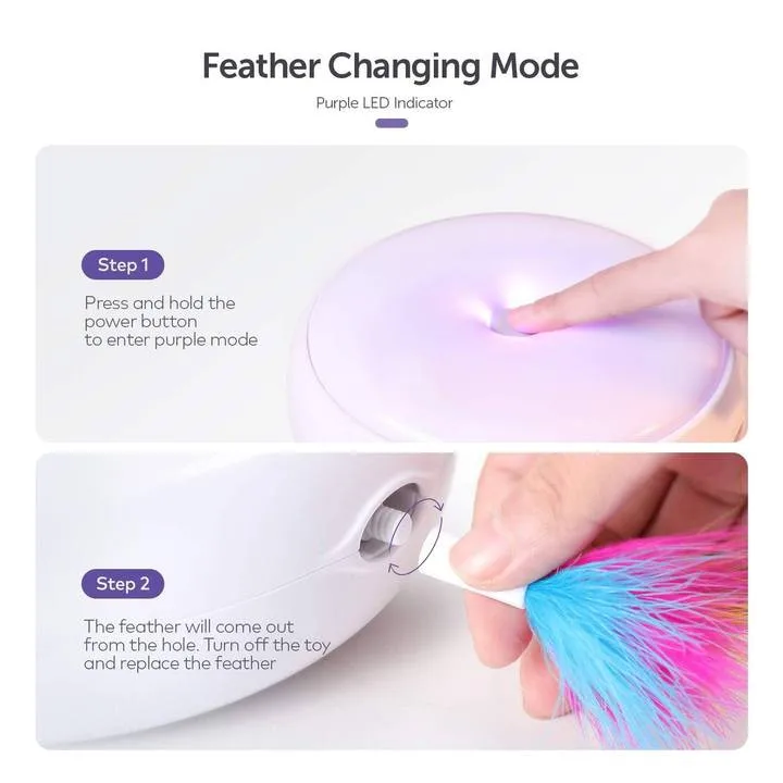 ISHOWTIENDA Electric Catching Feather Cat Carousel Tray Toy Gifts with Rotating Feather Automatic for Cat Kitten cat supplies