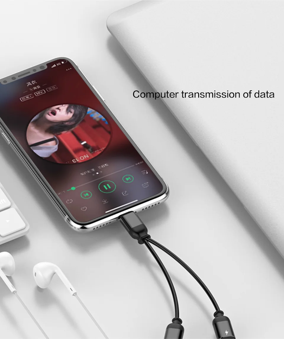 PZOZ для iphone адаптер зарядное устройство аудио кабель 2 в 1 разъем для зарядки наушников для iphone X 7 8 Plus наушники музыкальный вспомогательный конвертер
