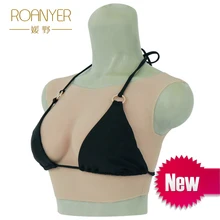 Roanyer transgender crossdresser round neck artificial silicone fake breast forms B Cup Realistic crossdressing big Boobs 2000g ff g cup large big silicone fake breast crossdresser boobs drop shipping wholsale
