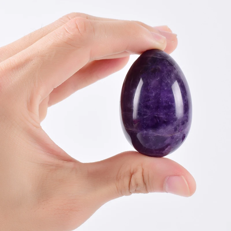 Натуральный аметистовый массажер Yoni Egg искусственное и деревянное основание