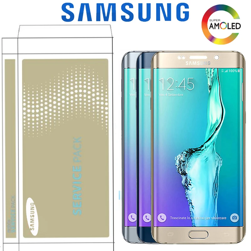 5,7 ''Дисплей для samsung Galaxy S6 Edge Plus G928 G928F ЖК-дисплей кодирующий преобразователь сенсорного экрана в сборе запасные с рамкой