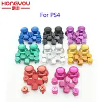 6 セットデュアル 4 PS4 プロスリムコントローラ赤金属アナログスティックアルミ Dpad アクションボタンプレイステーション 4 ゲームパッド