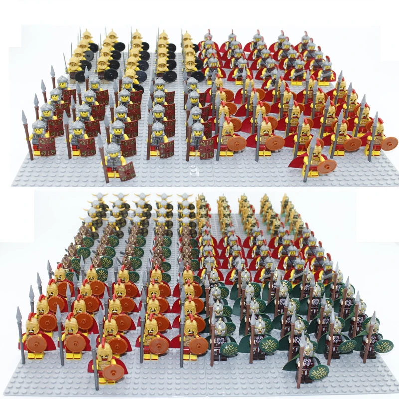 

NEW 21pcs/lot Medieval Knights Rome Gladiator Commander Caesar Soldier Roman Spartan Building compatible legoe kid Mini toys