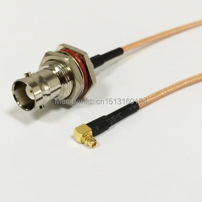 New Modem Coaxial Cable BNC Female Jack To MMCX Male Plug Right Angle