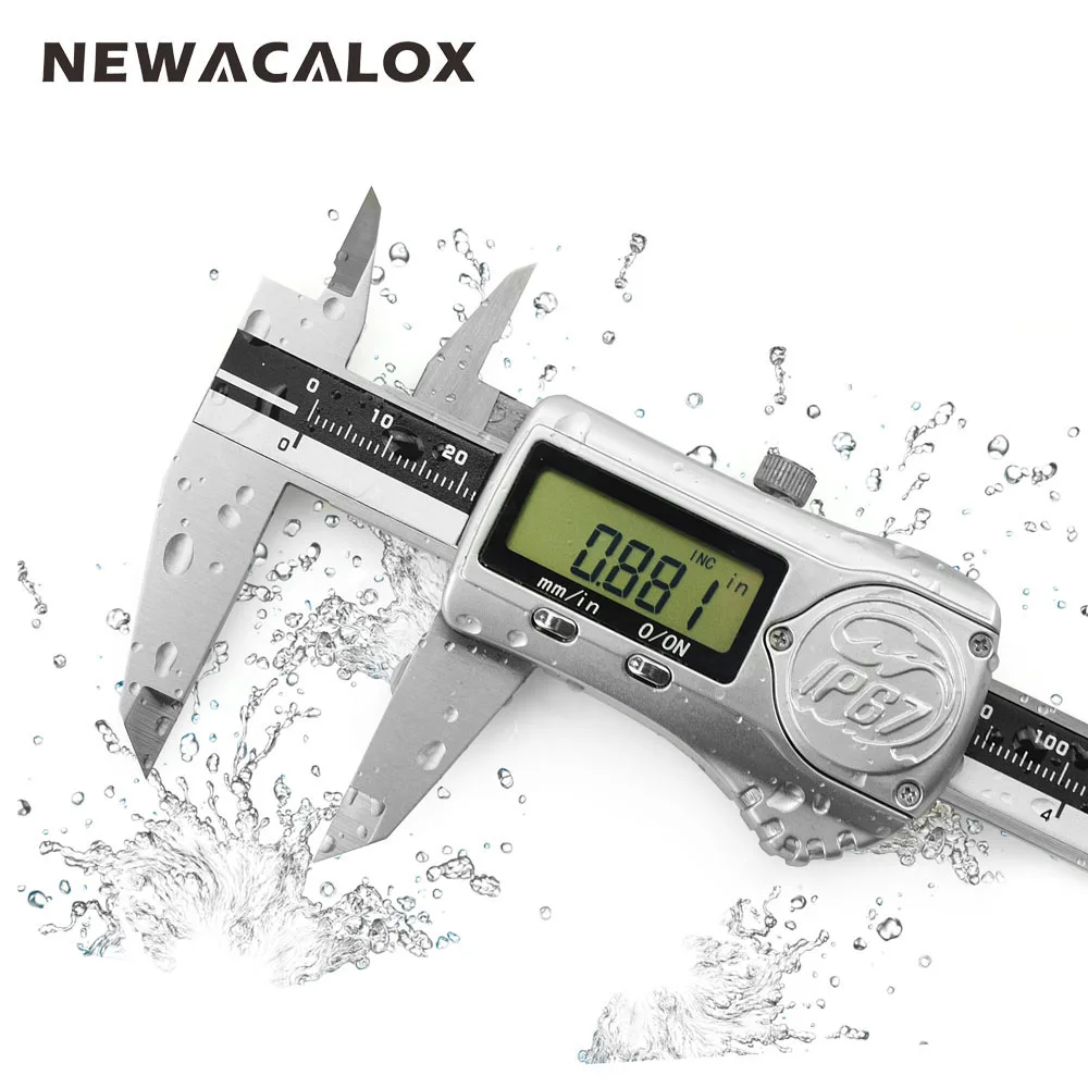

NEWACALOX 150mm/6inch 0.01mm IP67 Precison Digital Caliper Industrial Waterproof Oilproof with ABS/INC System Measurement Tool