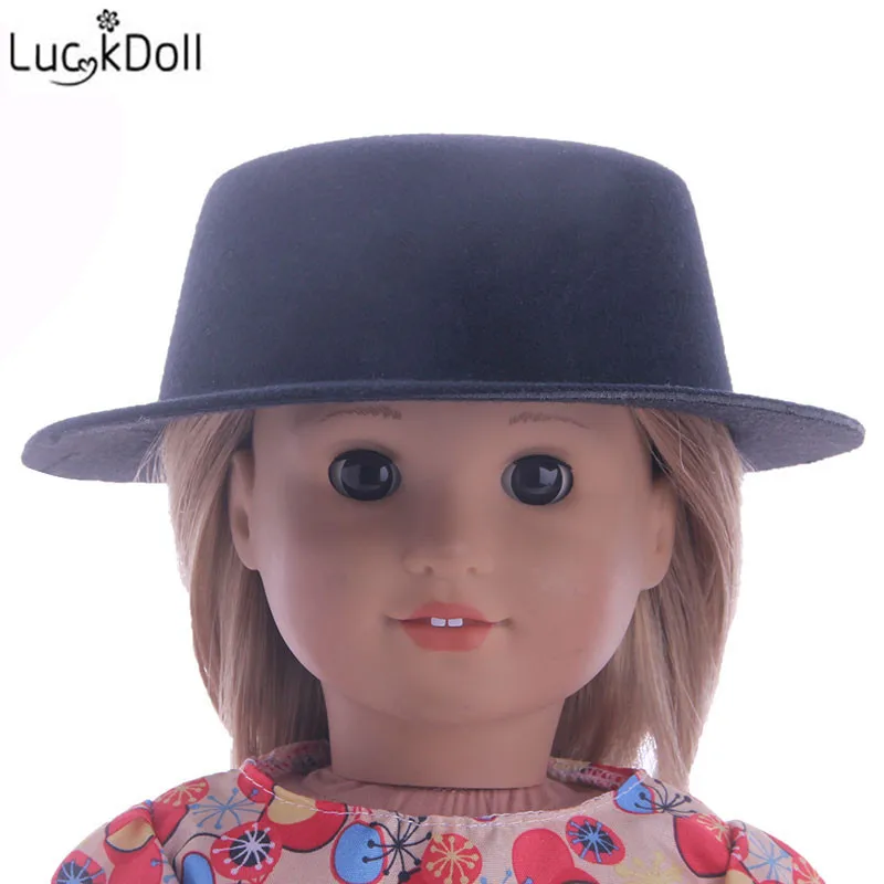 LUCKDOLL модные новые конфетного Цветной шерсть с плоским верхом шапка аксессуары для игрушечной куклы для 18 дюймов американская кукла лучший подарок