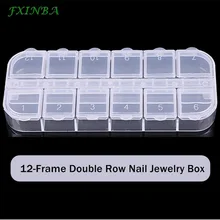 FXINBA новая 12 сетка двухрядная длинная коробка прозрачное дозирование коробка для поставки слаймов/ногтей советы Lizun Diy инструмент