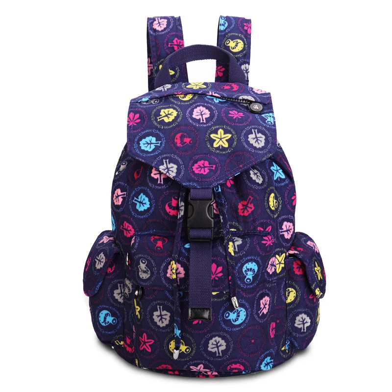 Famous Brand Women Star Mushroom Pattern Canvas Backpacks Female Casual